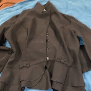 Breakin’ Loose  black blazer jacket with buttons, bows, and ruffles size 7/8